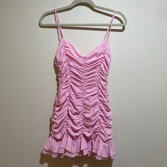 Lucy in the Sky Remi Ruched Ruffle Mini Dress - Picture 3 of 10